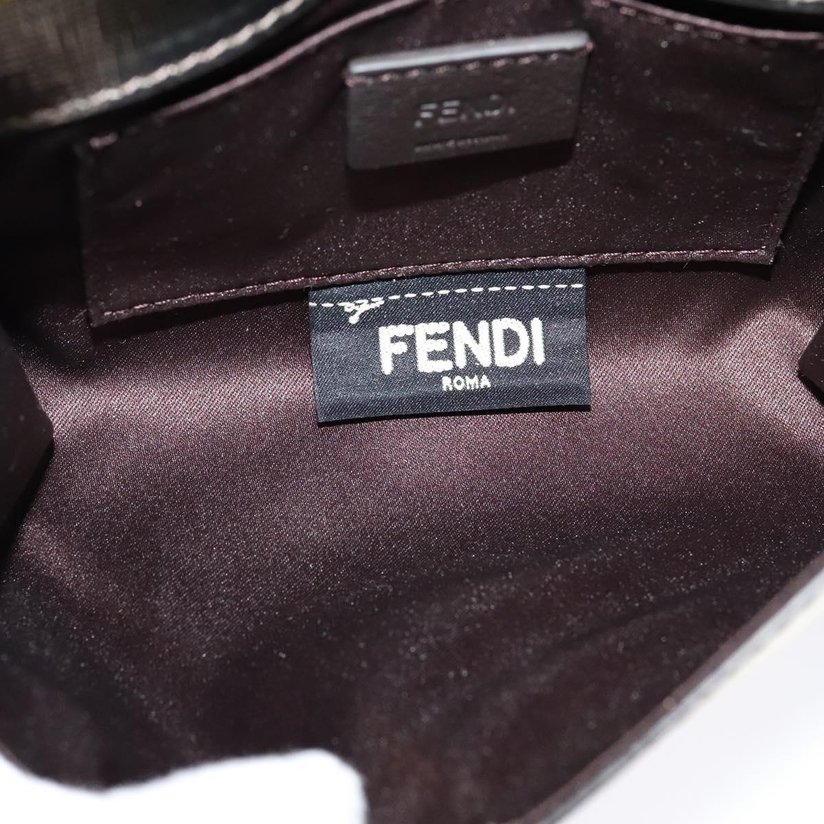 FENDI Chain Shoulder Bag Leather Gold Tone Auth 114194