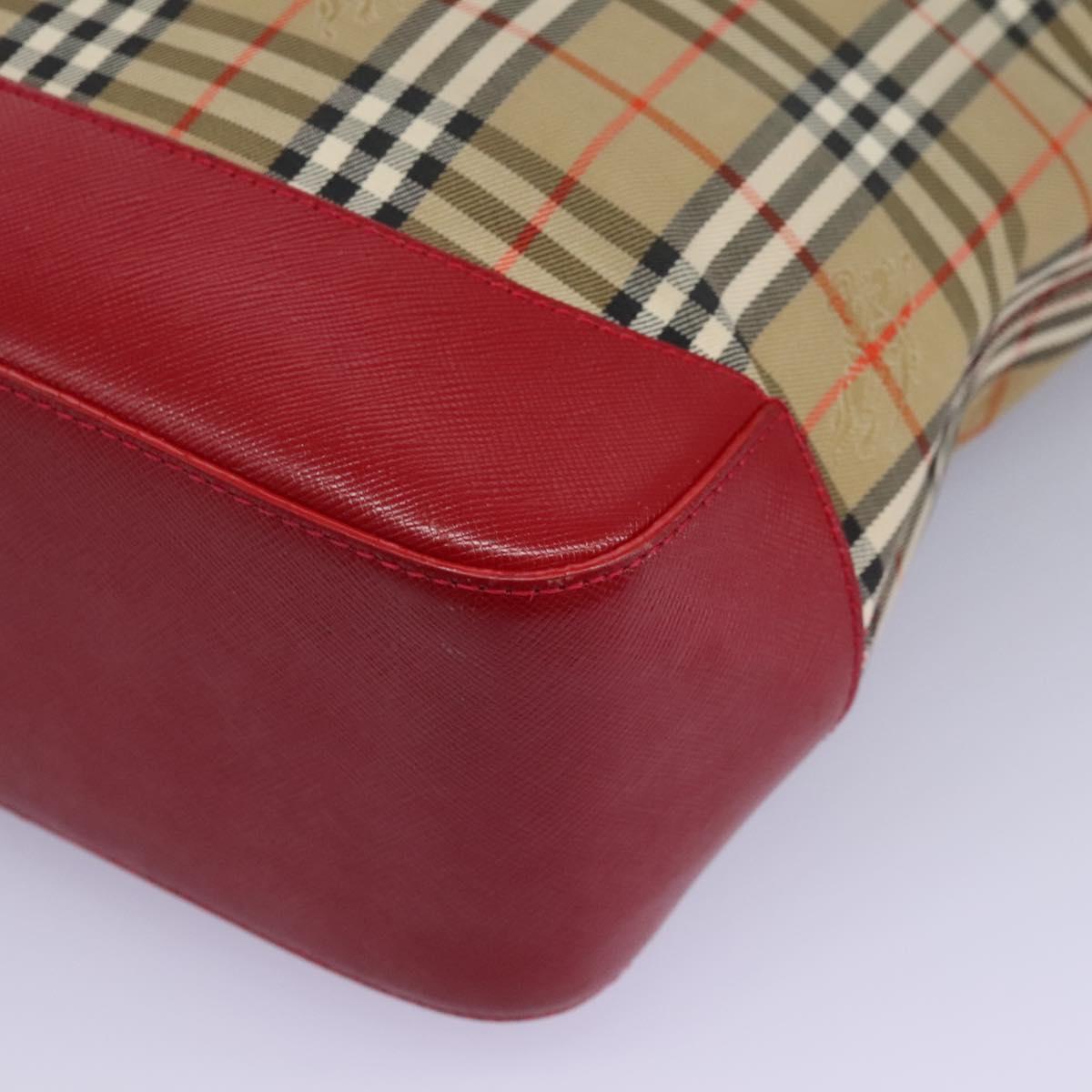 BURBERRY Nova Check Tote Bag Canvas Beige Auth 114210