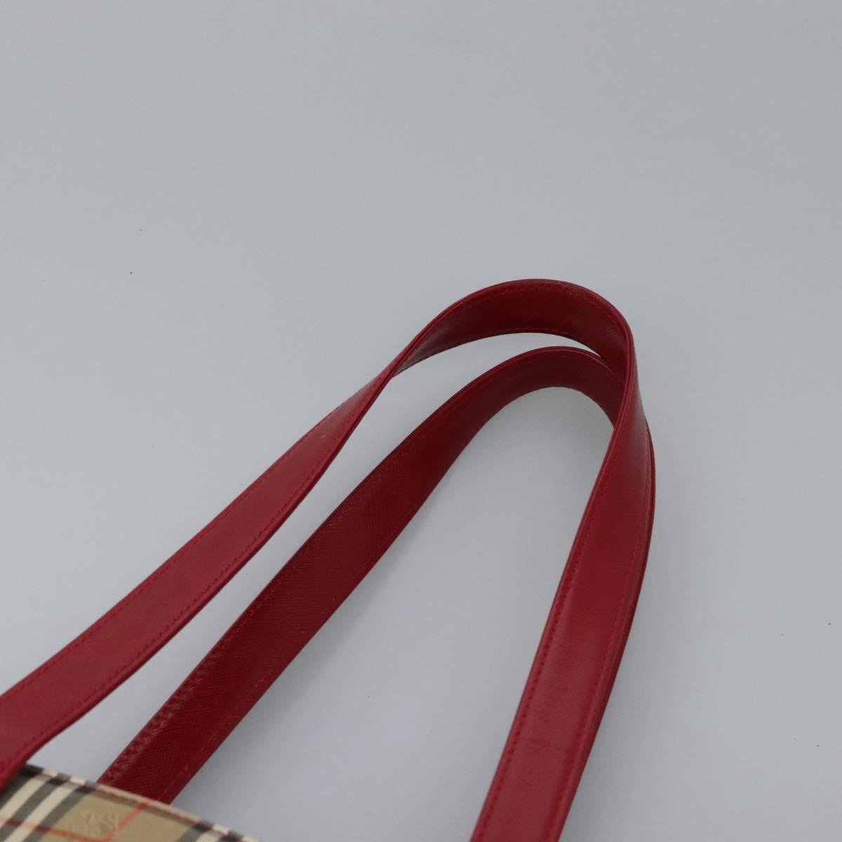 BURBERRY Nova Check Tote Bag Canvas Beige Auth 114210