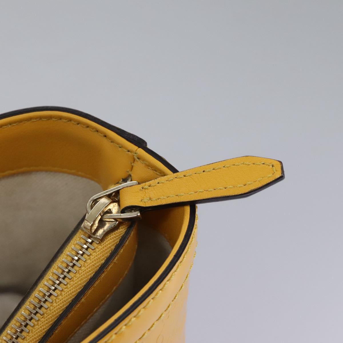GUCCI Micro GG Canvas Hand Bag Patent leather Yellow 336776 Auth 114217