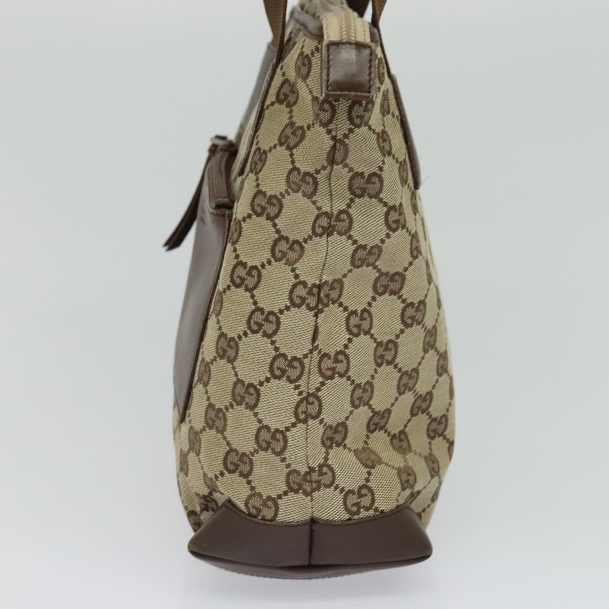 GUCCI GG Canvas Tote Bag Beige 019 0402 Auth 114245