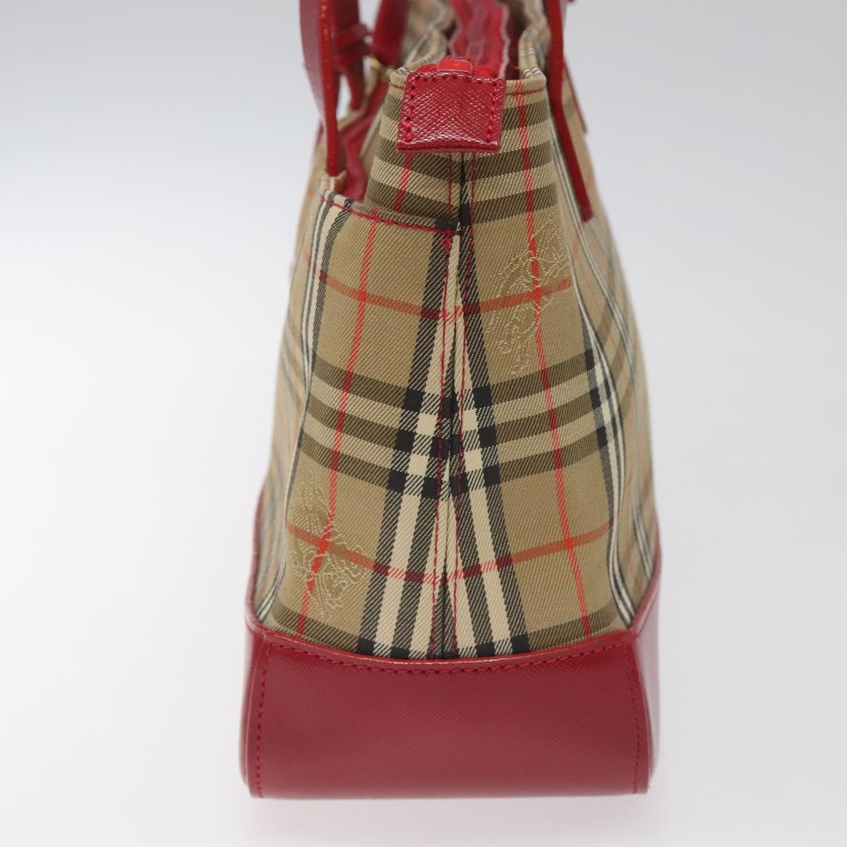 BURBERRY Nova Check Hand Bag Canvas Beige Auth 114246