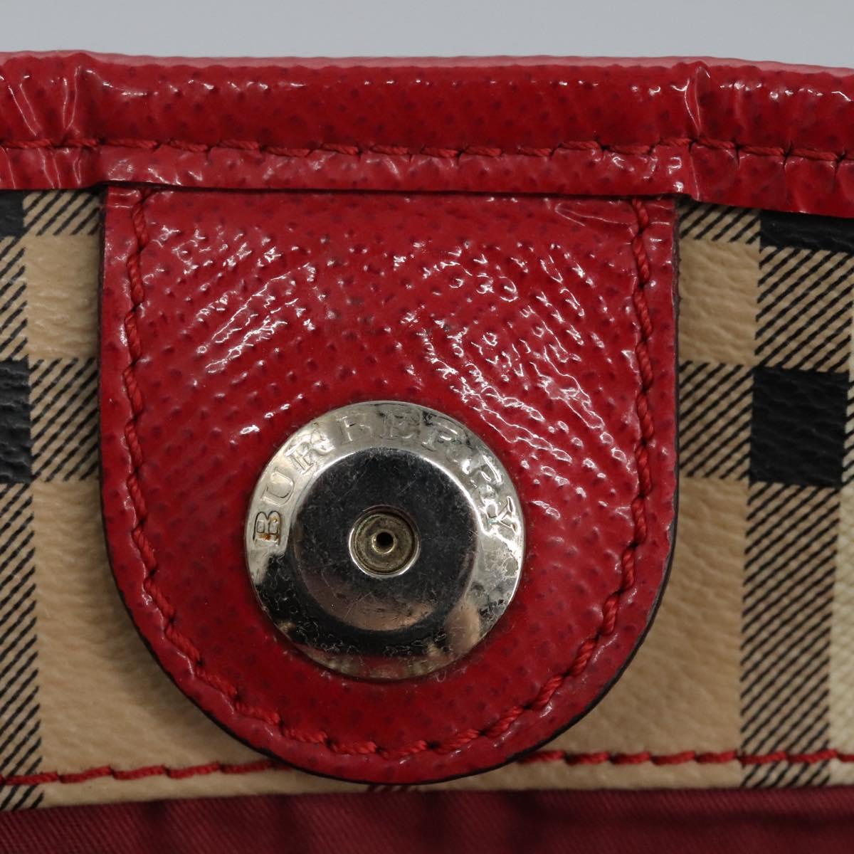 BURBERRY Nova Check Shoulder Bag PVC Leather Beige Auth 114263