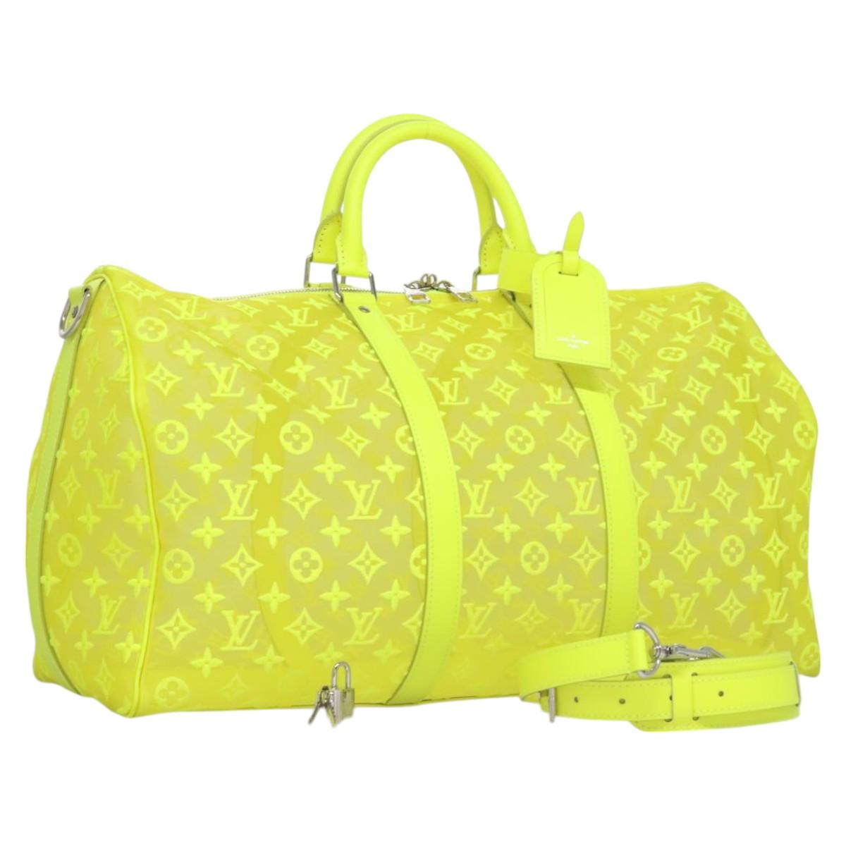 LOUIS VUITTON See Through Keepall Bandouliere 50 Bag Yellow M55380 Auth 114280S