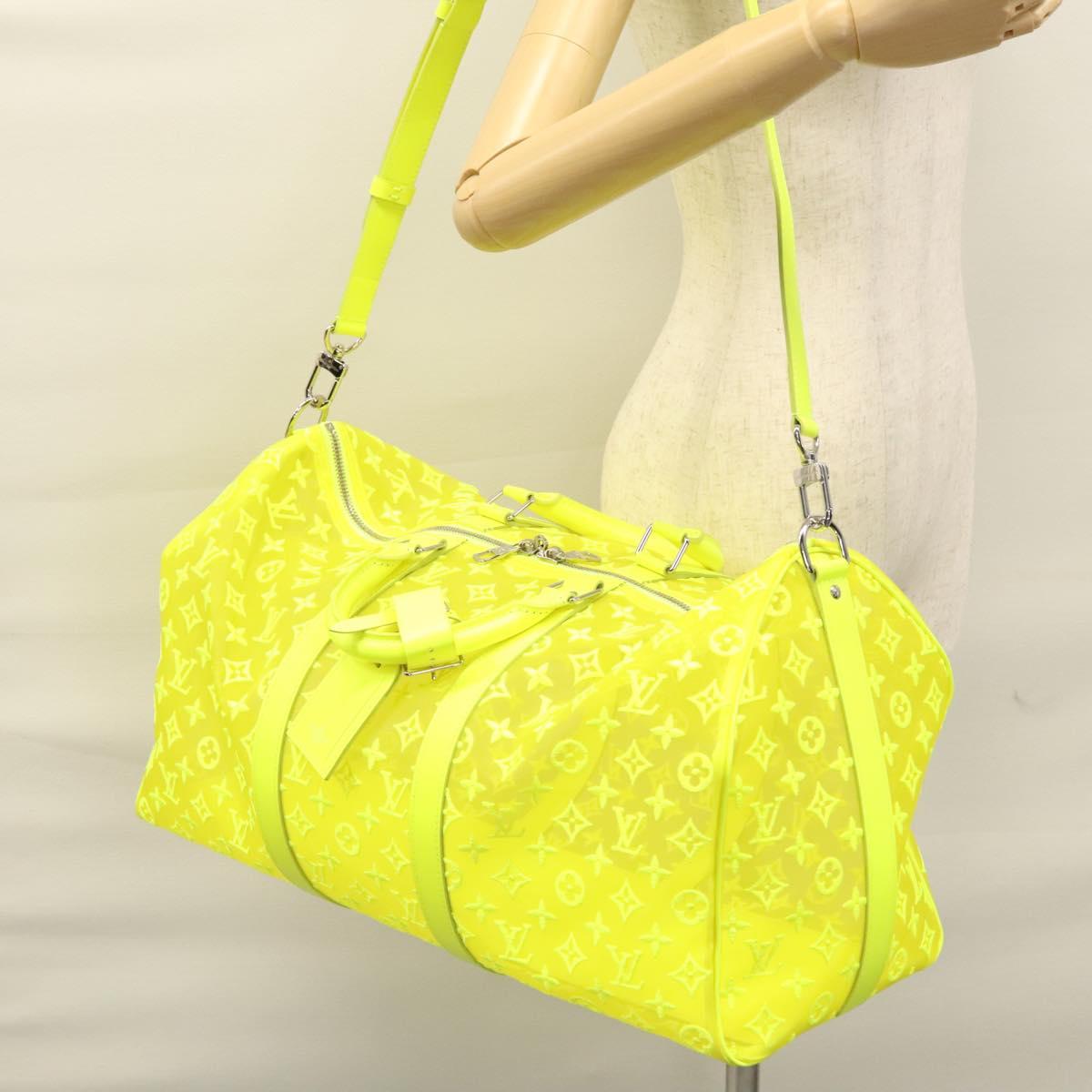 LOUIS VUITTON See Through Keepall Bandouliere 50 Bag Yellow M55380 Auth 114280S