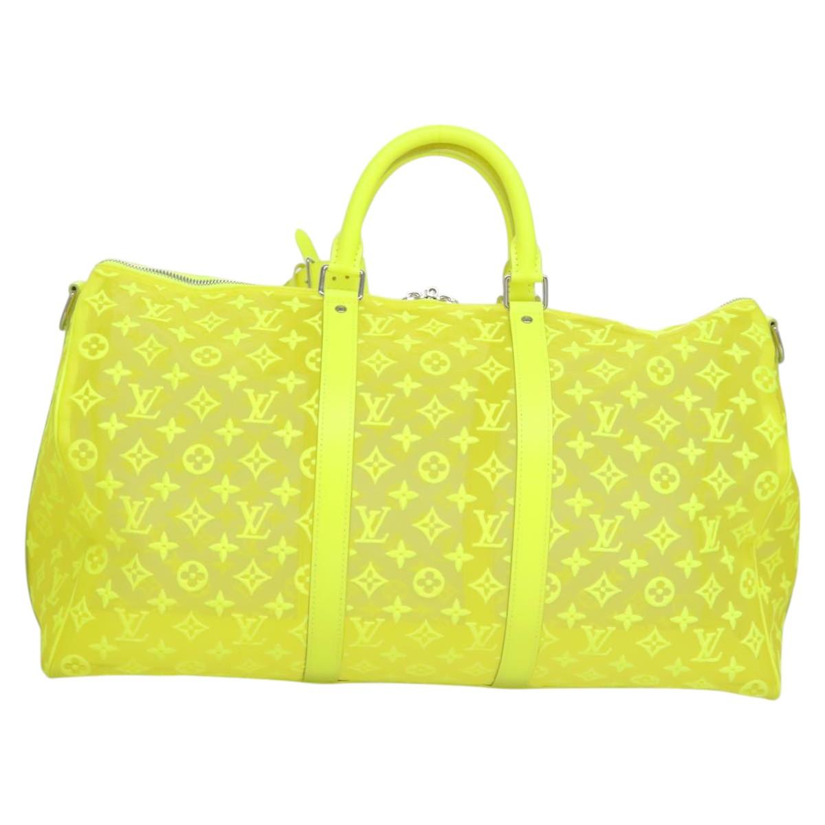 LOUIS VUITTON See Through Keepall Bandouliere 50 Bag Yellow M55380 Auth 114280S