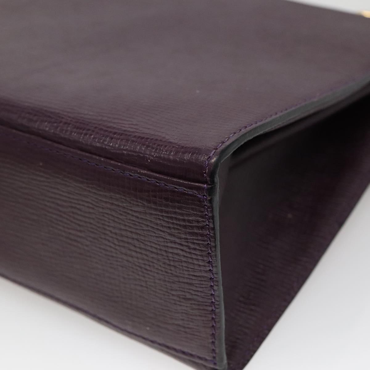 CELINE Hand Bag Leather Purple Auth 114282