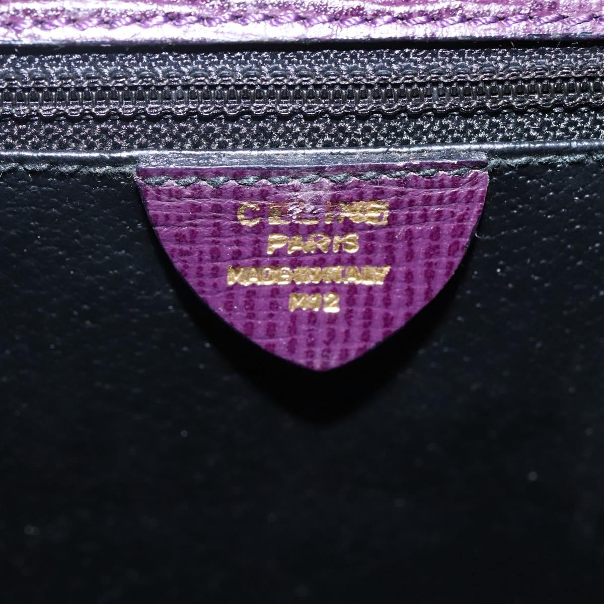 CELINE Hand Bag Leather Purple Auth 114282