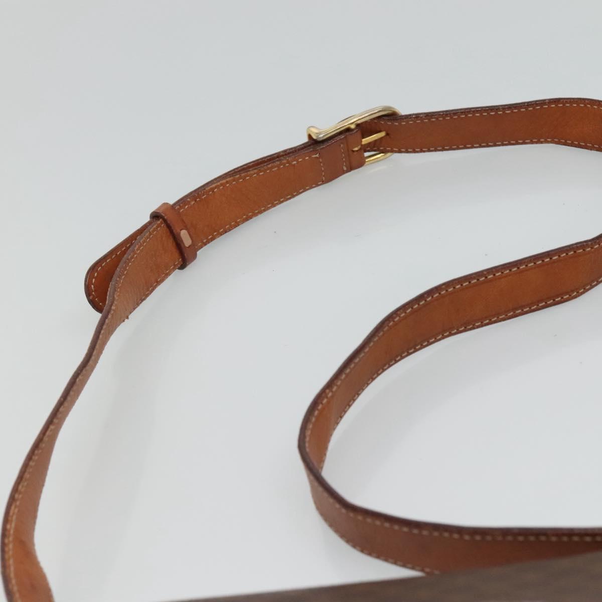 CELINE Macadam Canvas Shoulder Bag PVC Brown Gold Auth 114341