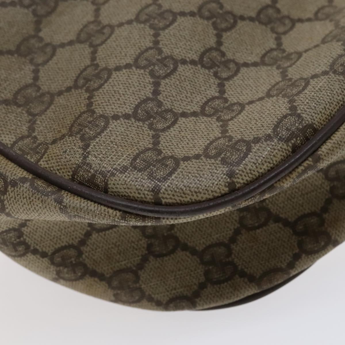 GUCCI GG Supreme Shoulder Bag PVC Leather Beige Green Red Auth 114357