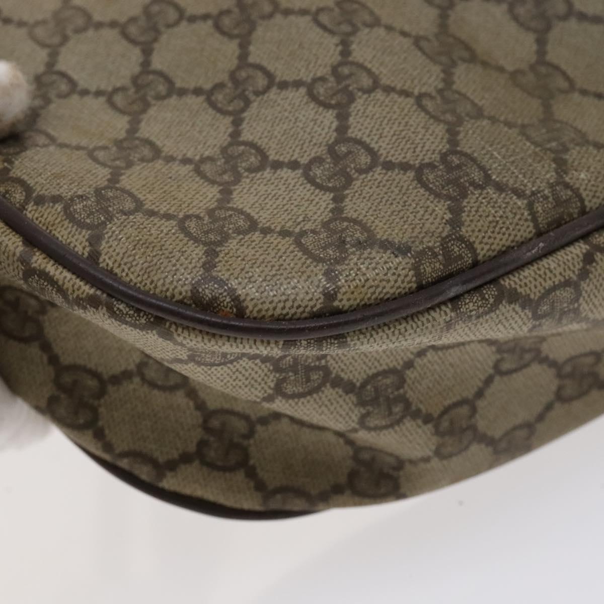 GUCCI GG Supreme Shoulder Bag PVC Leather Beige Green Red Auth 114357