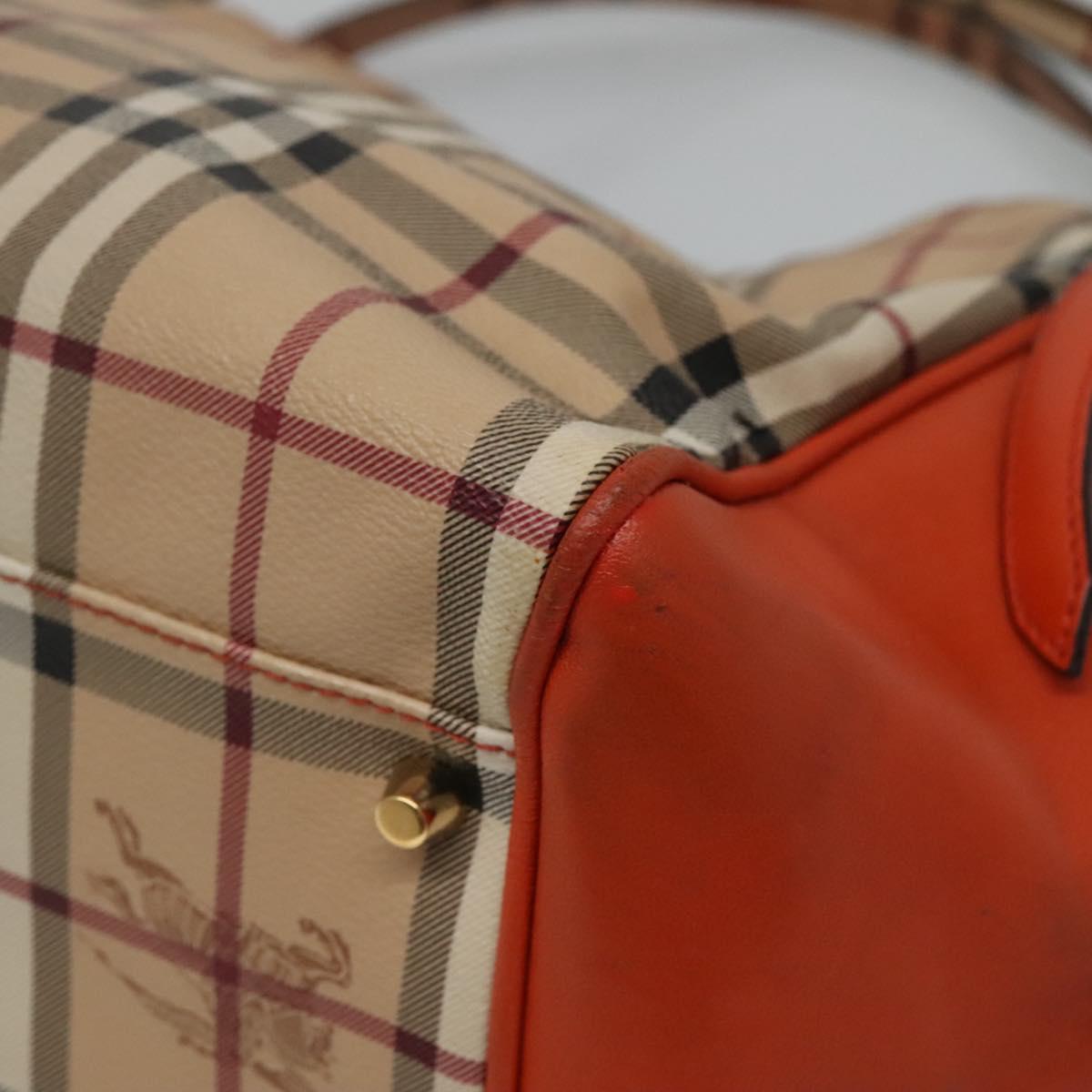 BURBERRY Nova Check Tote Bag PVC Beige Auth 114419