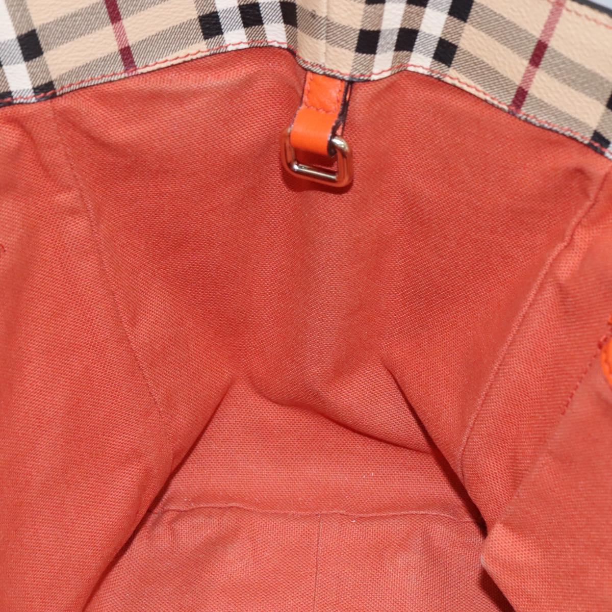 BURBERRY Nova Check Tote Bag PVC Beige Auth 114419