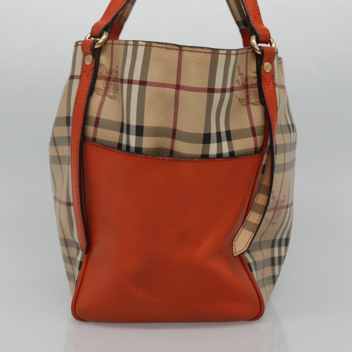 BURBERRY Nova Check Tote Bag PVC Beige Auth 114419