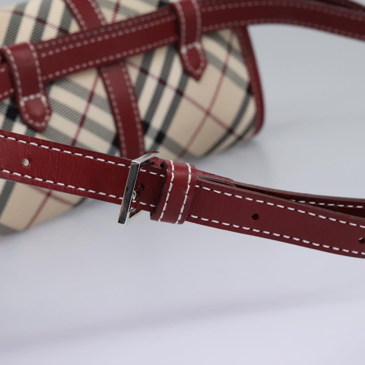 BURBERRY Nova Check Blue Label Waist bag Canvas Beige Auth 114435V