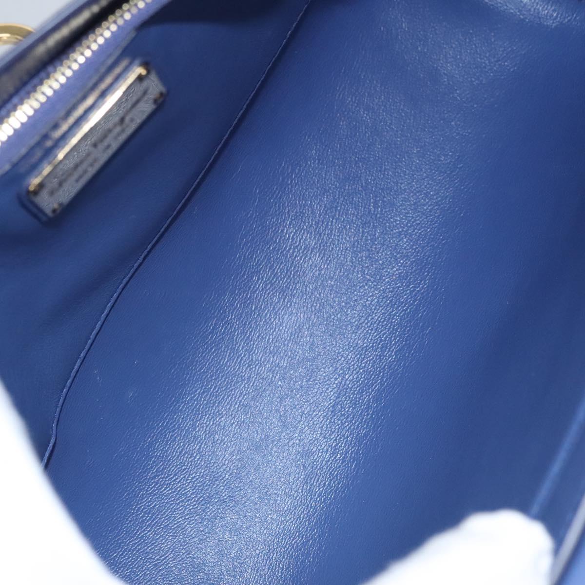 Salvatore Ferragamo Gancini Shoulder Bag Leather Blue Auth 114440