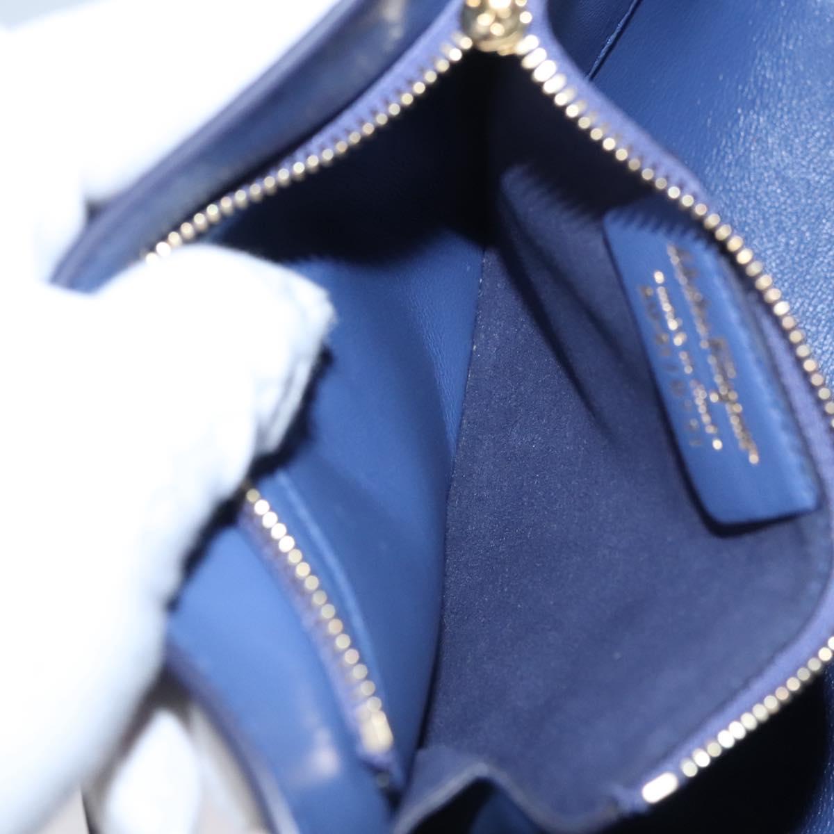 Salvatore Ferragamo Gancini Shoulder Bag Leather Blue Auth 114440