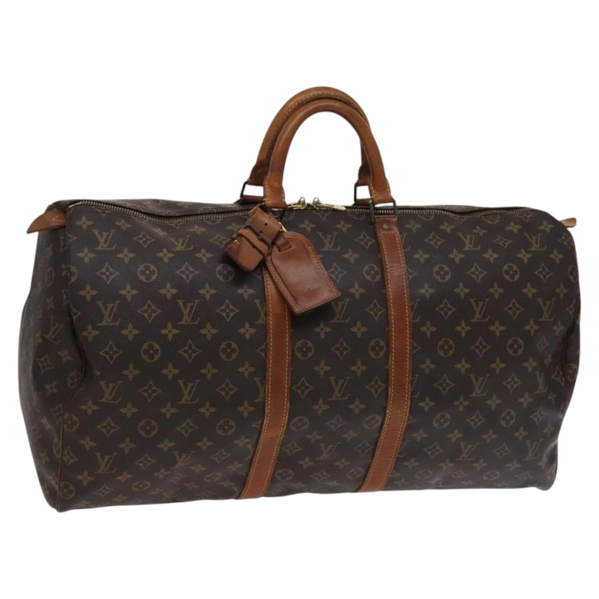LOUIS VUITTON Monogram Keepall 55 Boston Bag M41424 LV Auth 114444