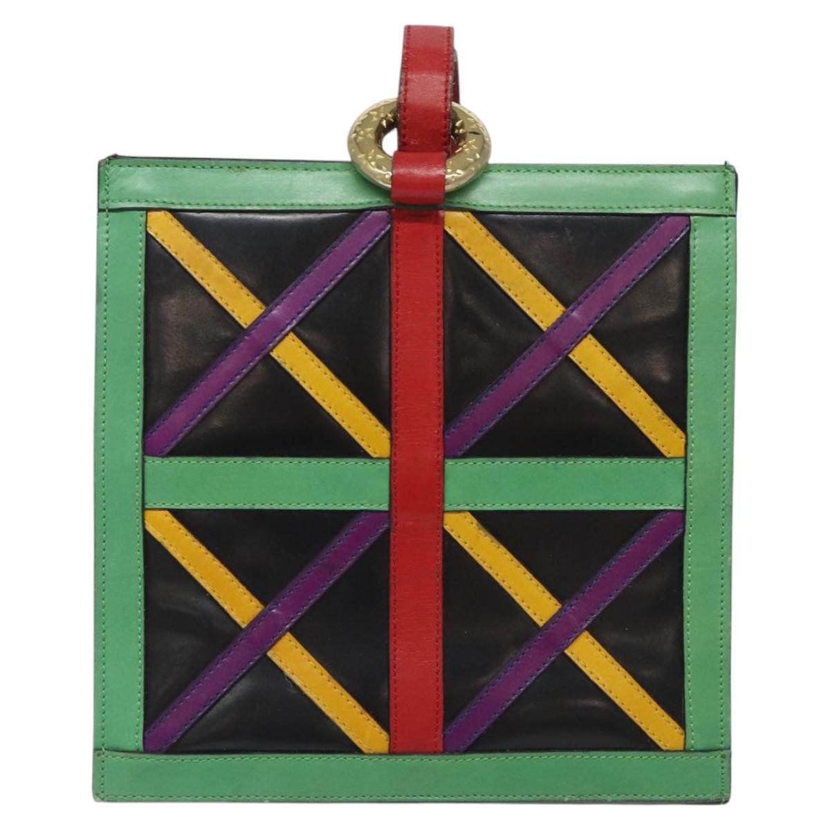 CELINE Shoulder Bag Leather Multicolor Auth 114456