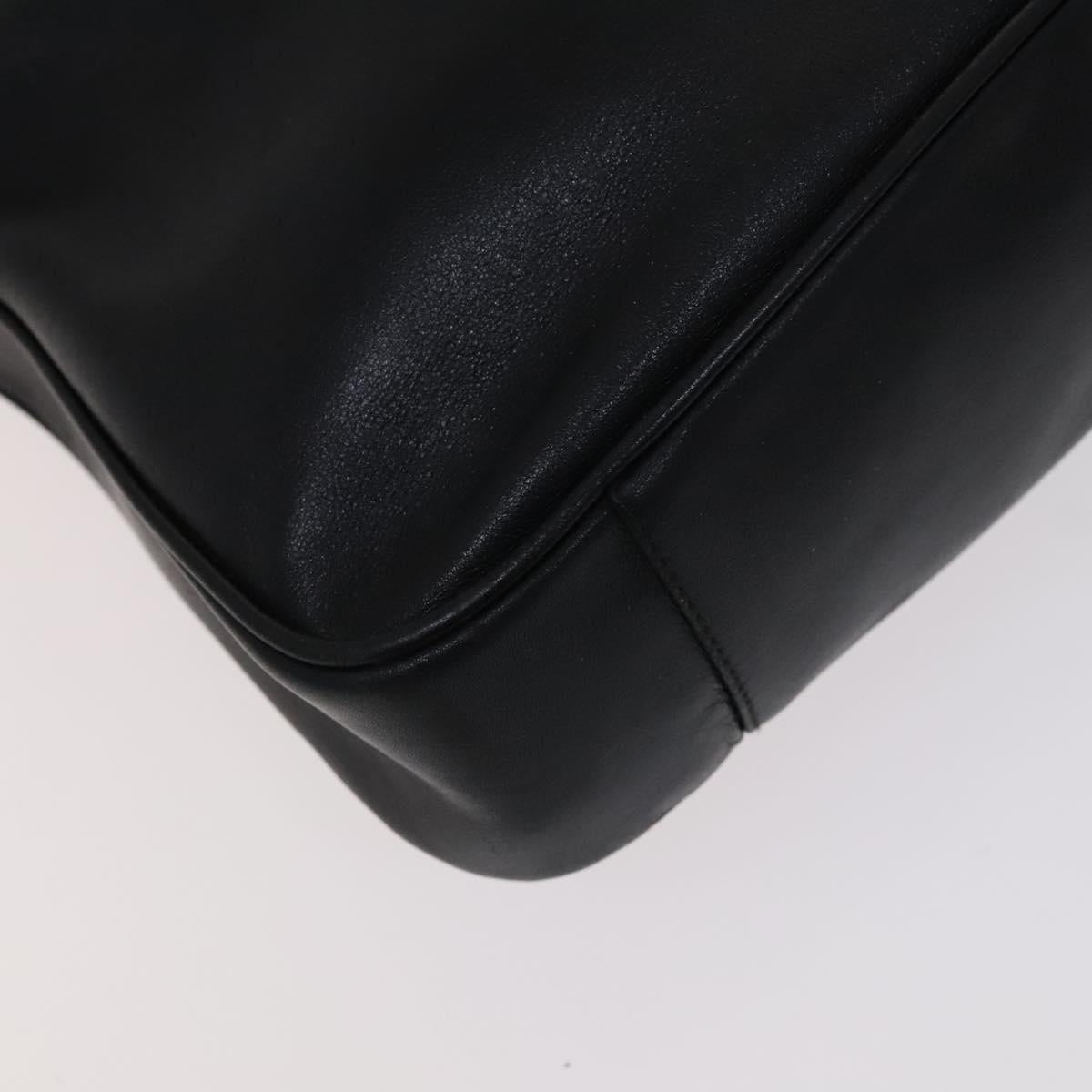 GUCCI Bamboo Hand Bag Leather 2way Black 001 1638 Auth 114458