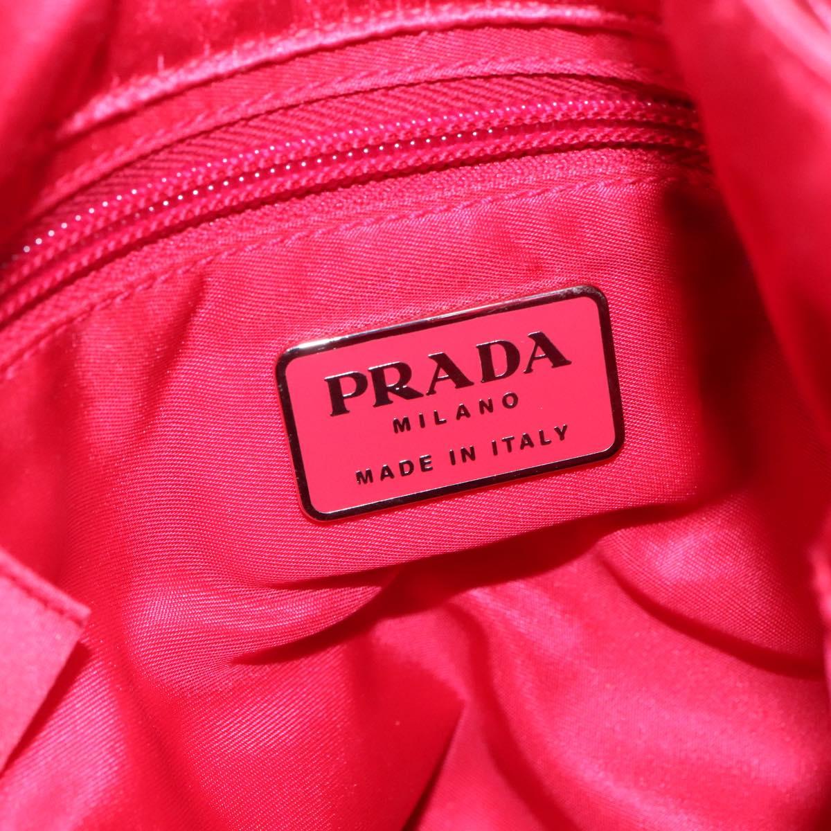 PRADA Shoulder Bag Satin Pink Auth 114460