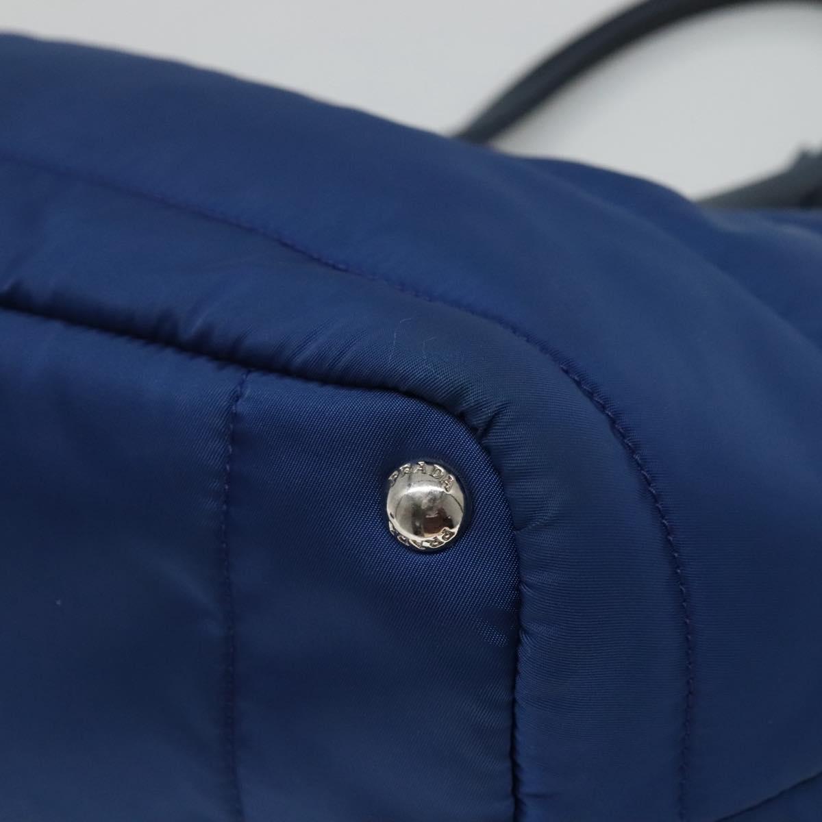 PRADA Hand Bag Nylon 2way Blue Auth 114477