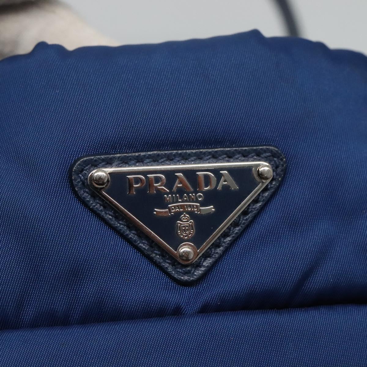 PRADA Hand Bag Nylon 2way Blue Auth 114477