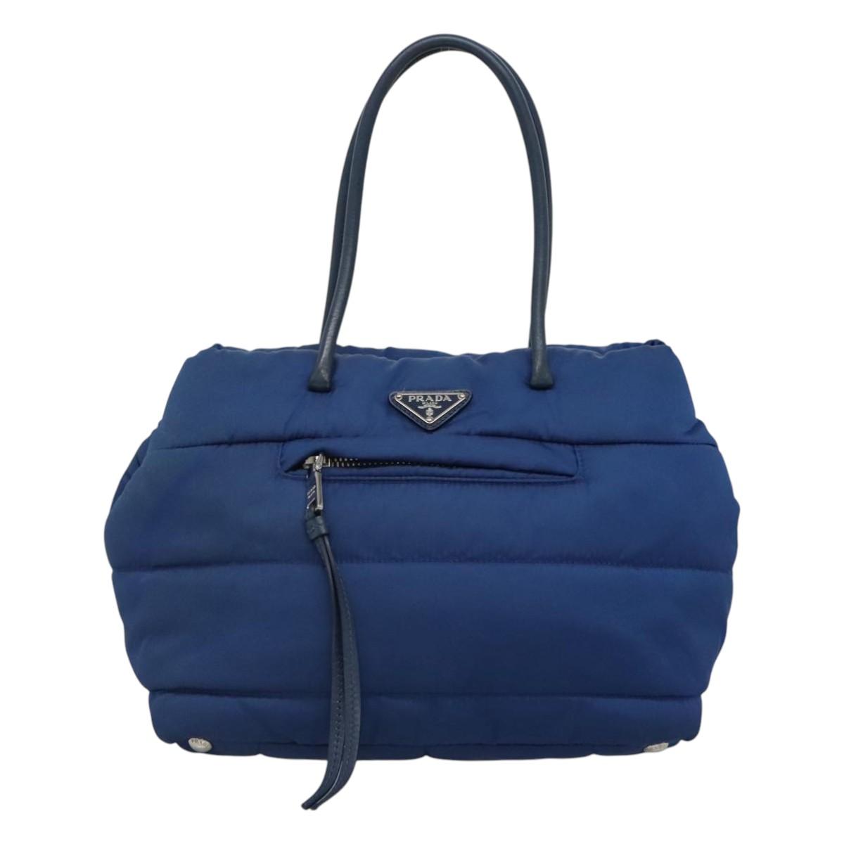 PRADA Hand Bag Nylon 2way Blue Auth 114477