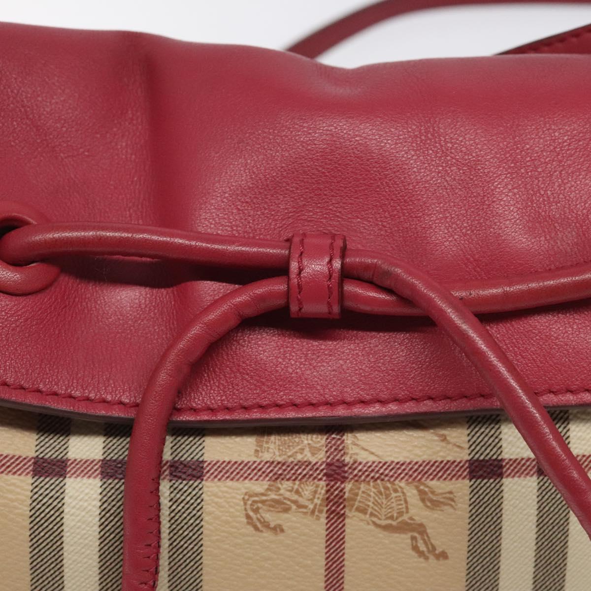 BURBERRY Nova Check Shoulder Bag PVC Pink Beige Auth 114520