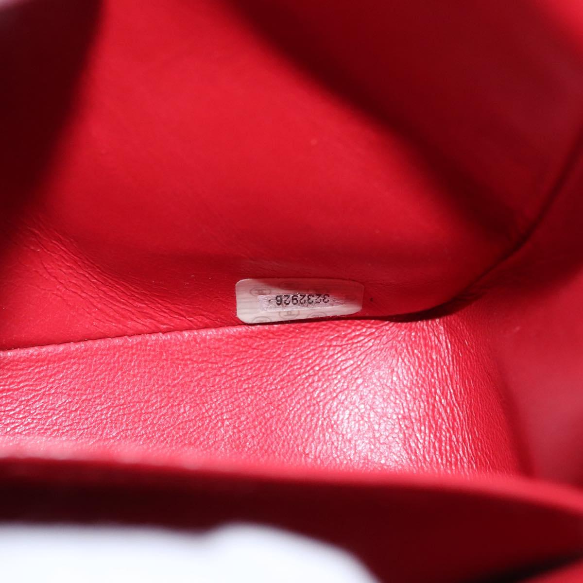 CHANEL Diana 25 Chain Shoulder Bag Lamb Skin Red CC Auth 114568A