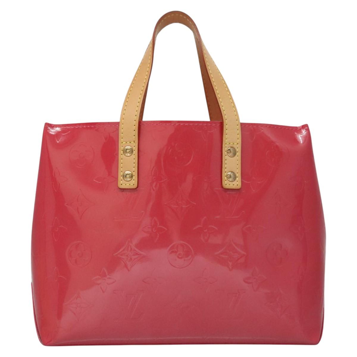 LOUIS VUITTON Monogram Vernis Reade PM Hand Bag FuchsiaPink M91221 Auth 114585V