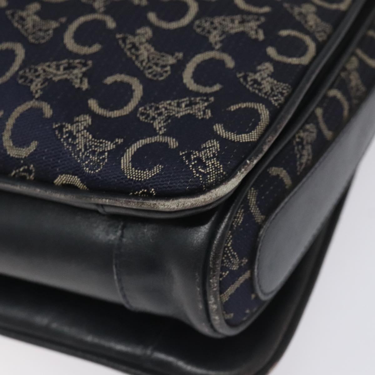 CELINE C Sulky Shoulder Bag Canvas Navy Auth 114587