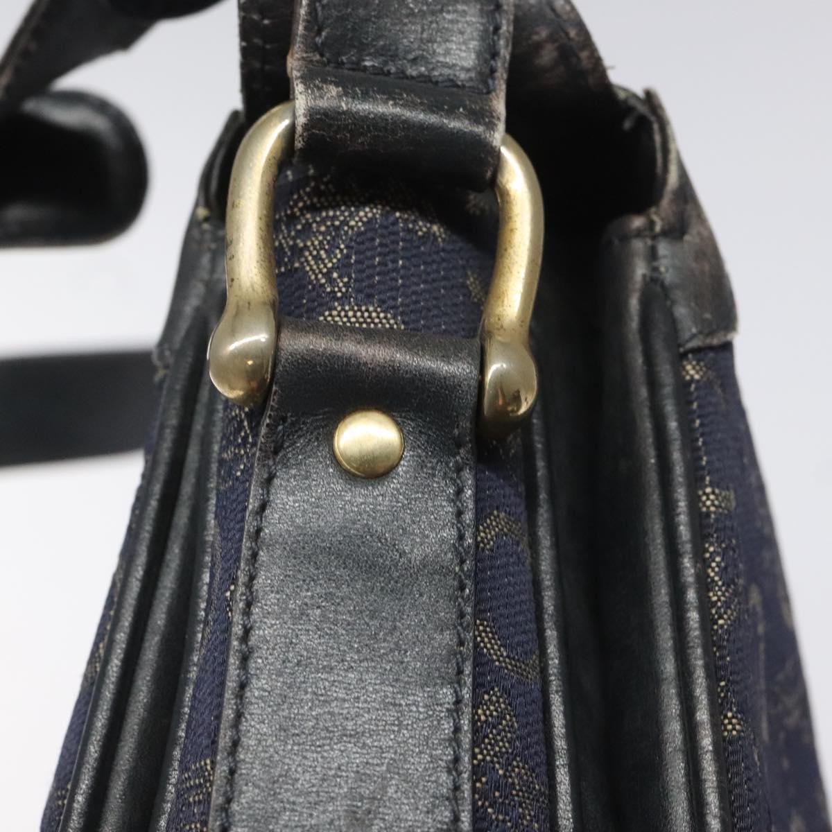 CELINE C Sulky Shoulder Bag Canvas Navy Auth 114587