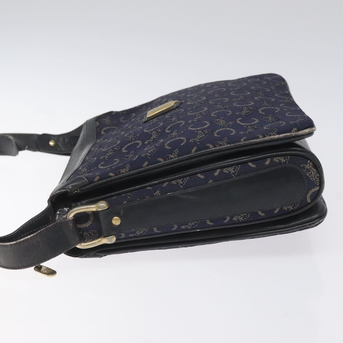 CELINE C Sulky Shoulder Bag Canvas Navy Auth 114587