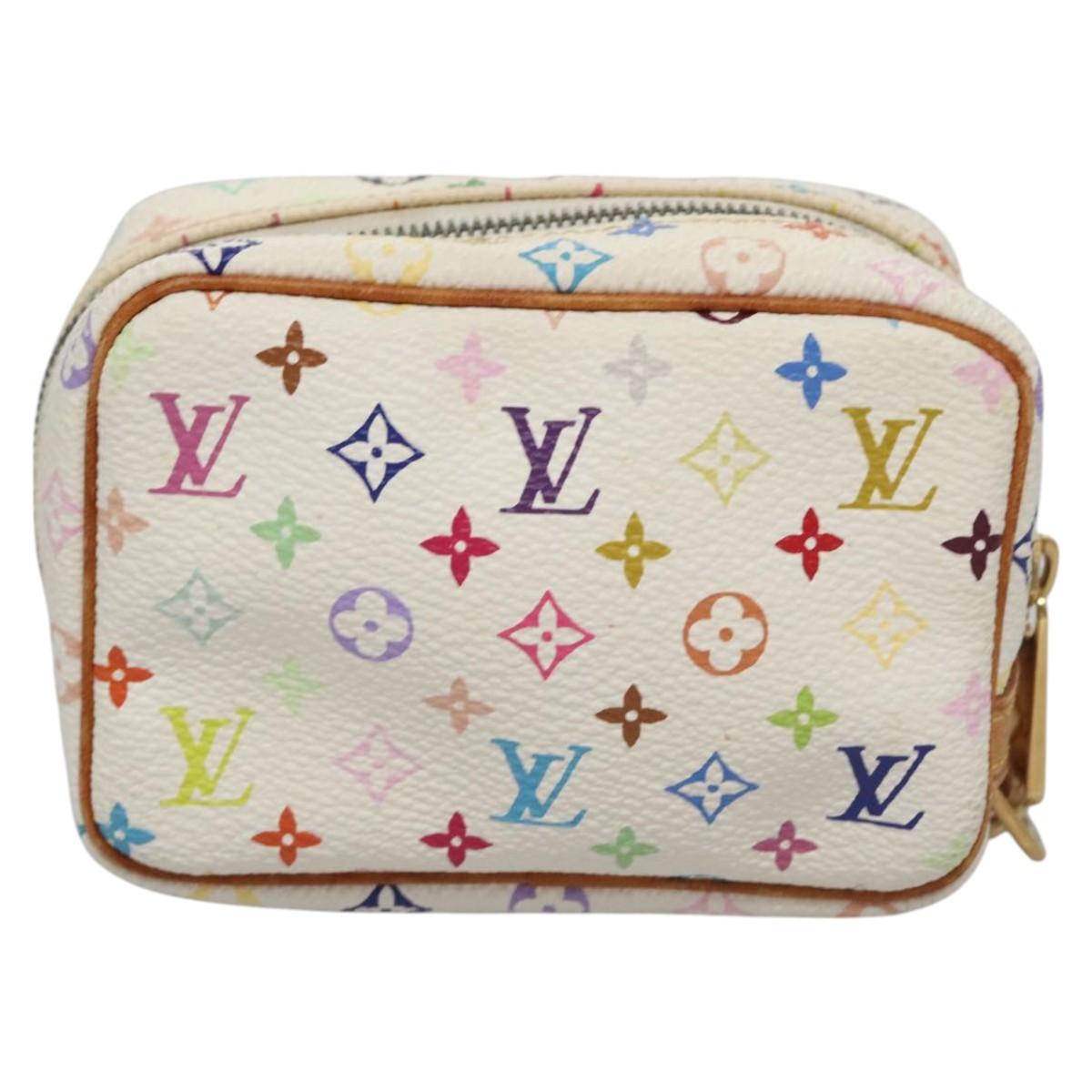 LOUIS VUITTON Monogram Multicolor Trousse Wapity Pouch White M58033 Auth 114598V