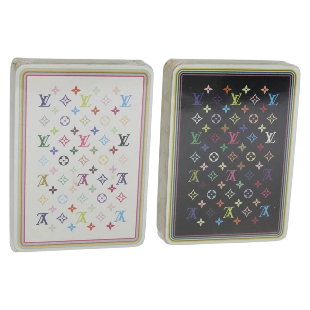 LOUIS VUITTON Monogram Multicolor Playing Cards Black White LV Auth 114606V