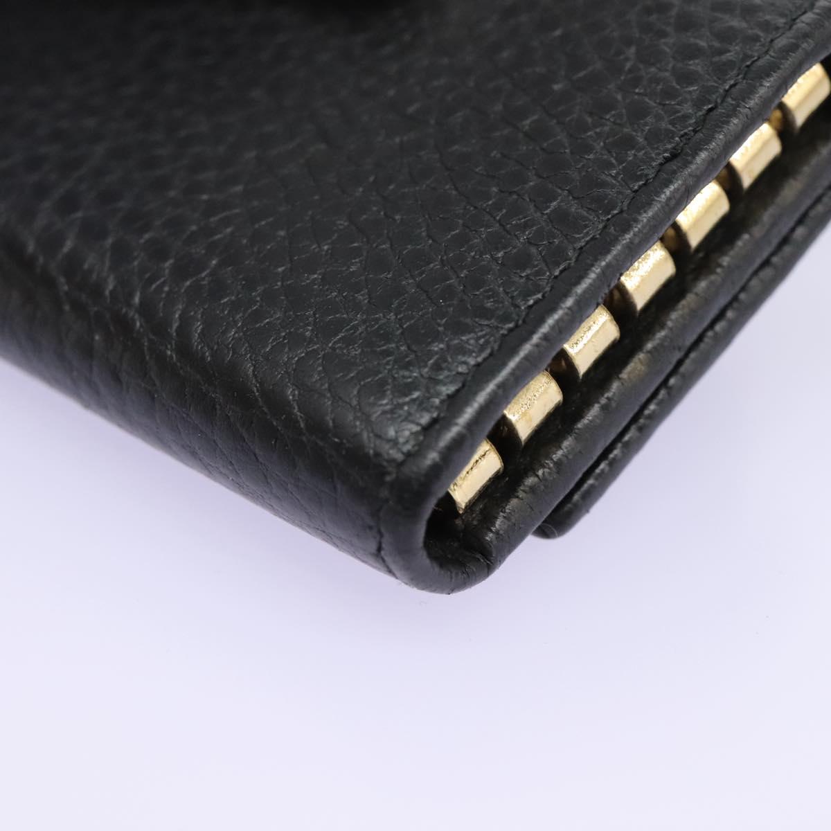 GUCCI Key Case Leather Black 456118 Auth 114623
