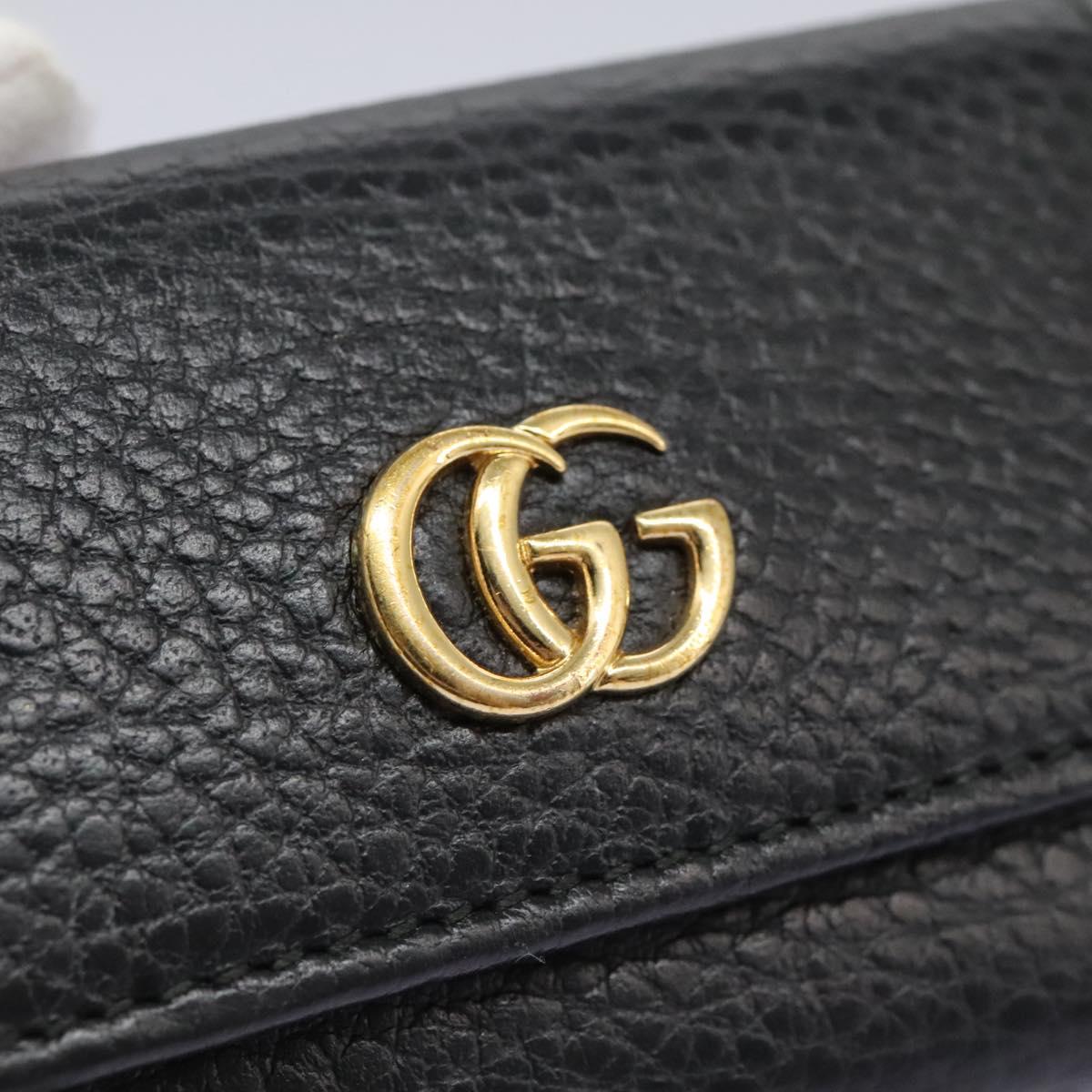 GUCCI Key Case Leather Black 456118 Auth 114623