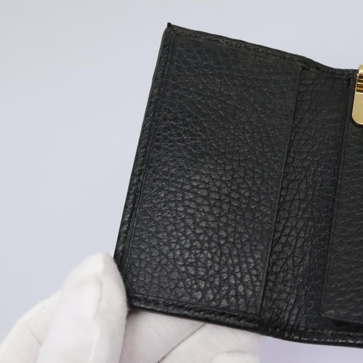 GUCCI Key Case Leather Black 456118 Auth 114623