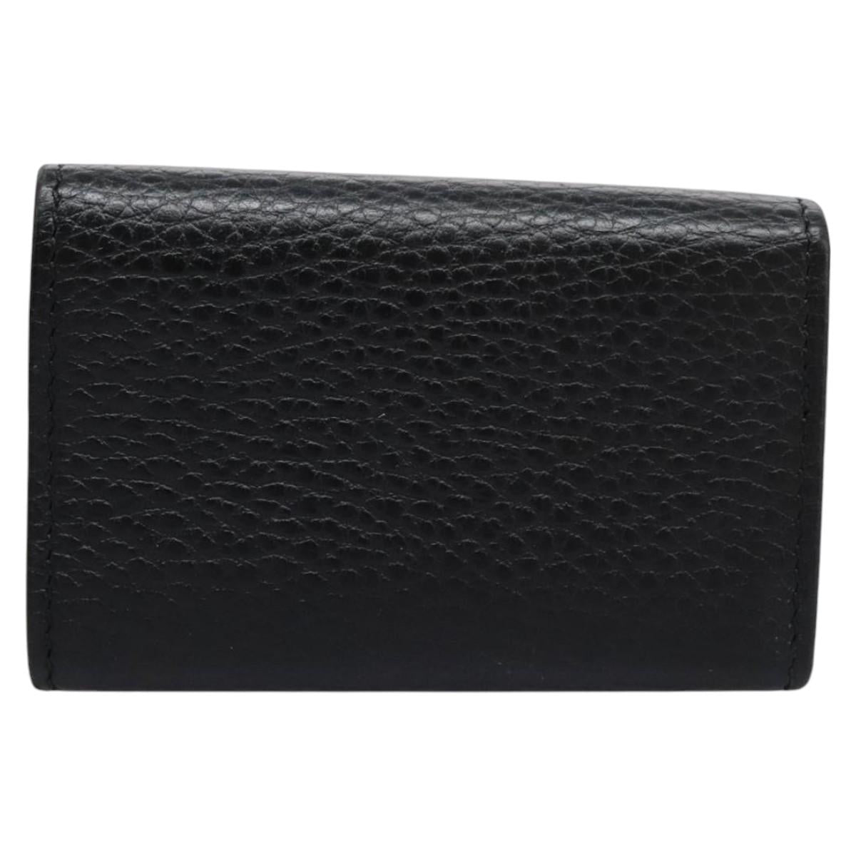 GUCCI Key Case Leather Black 456118 Auth 114623