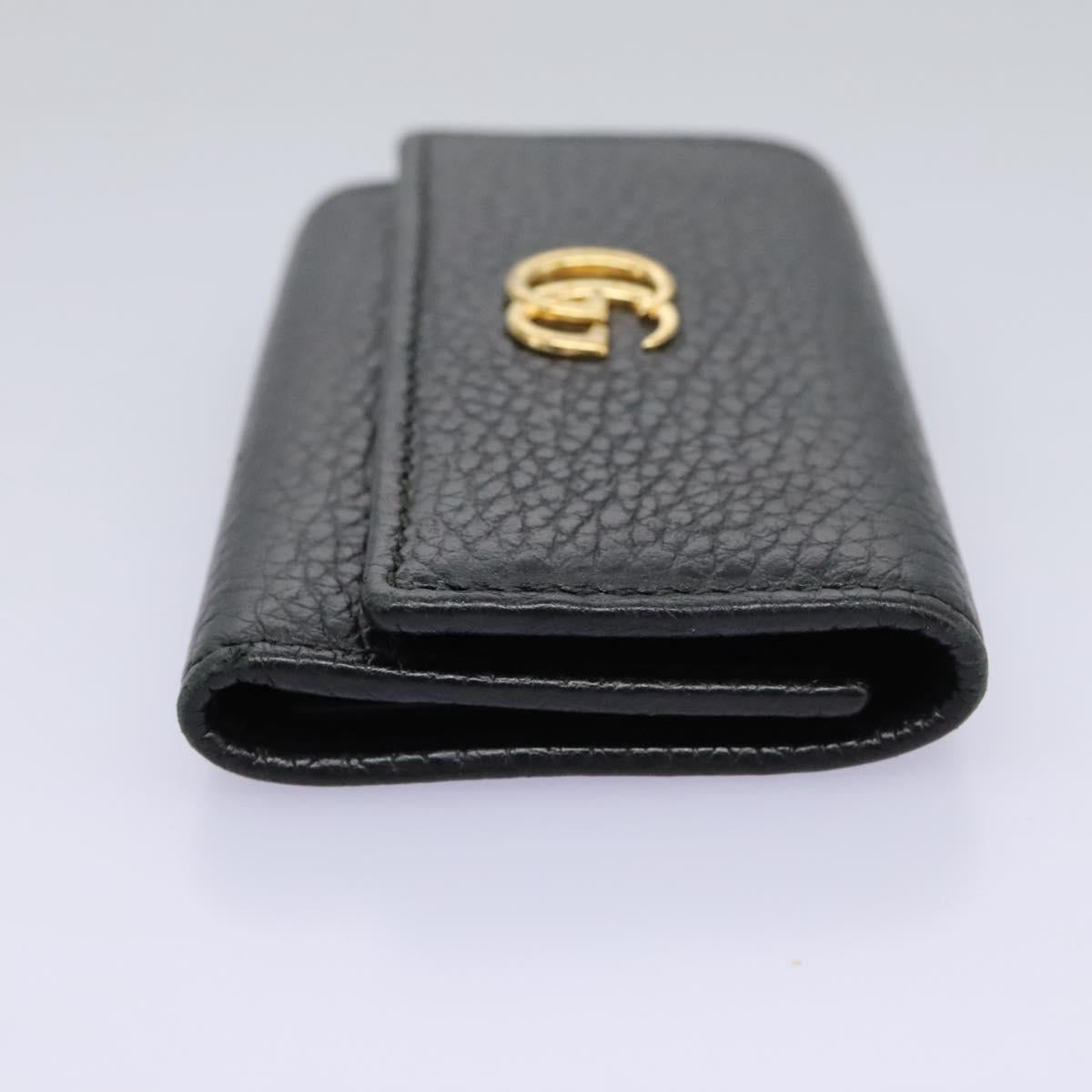 GUCCI Key Case Leather Black 456118 Auth 114623