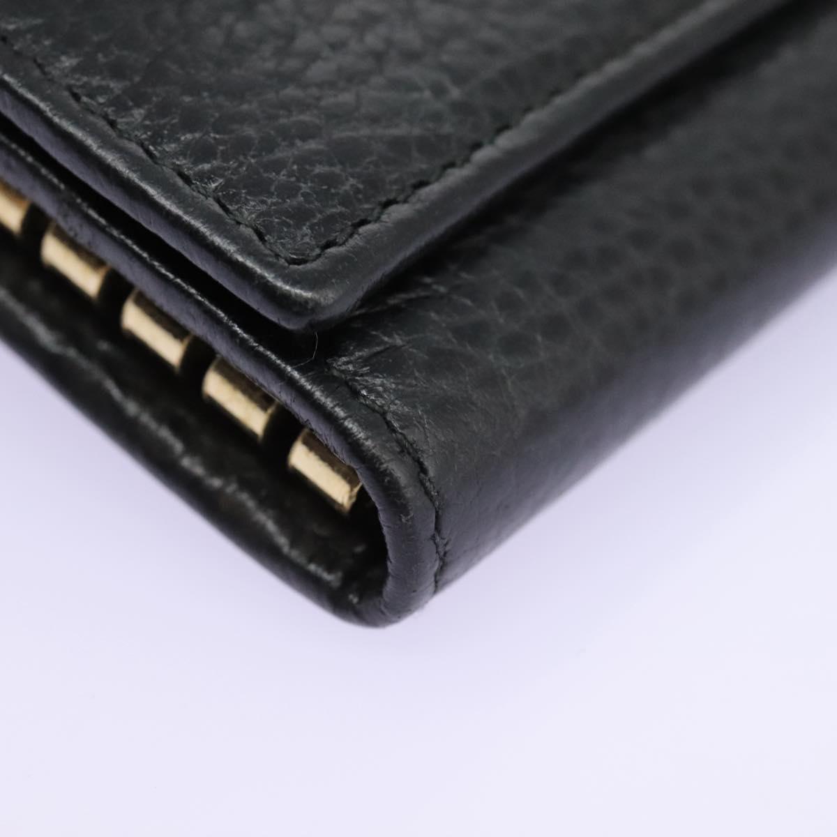 GUCCI Key Case Leather Black 456118 Auth 114623