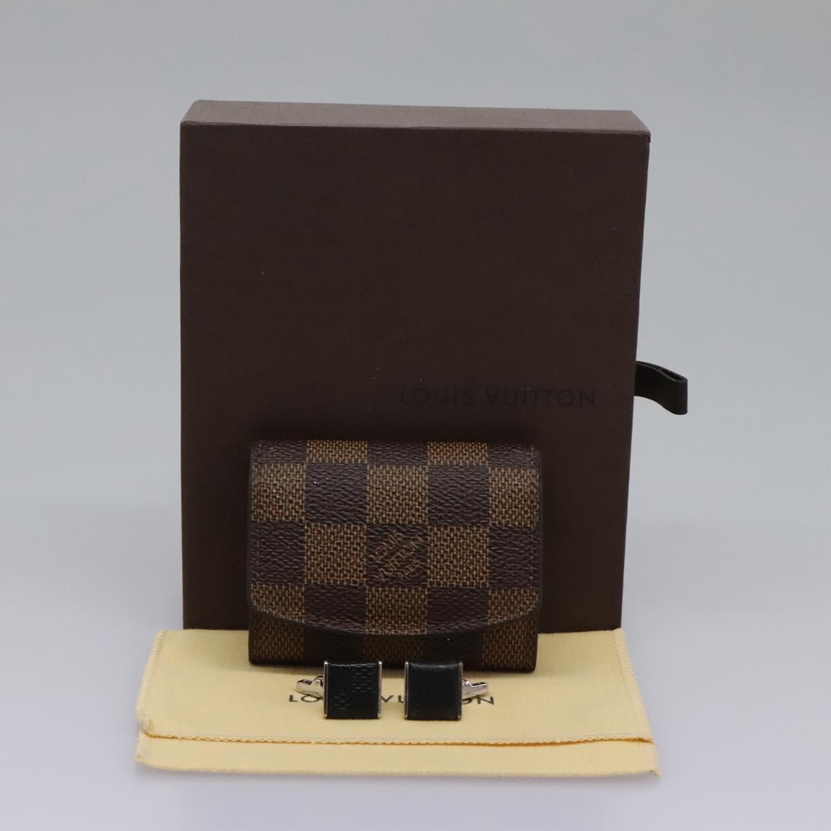 LOUIS VUITTON Damier Ebene Cuffs Cuff Case LV Auth 114634