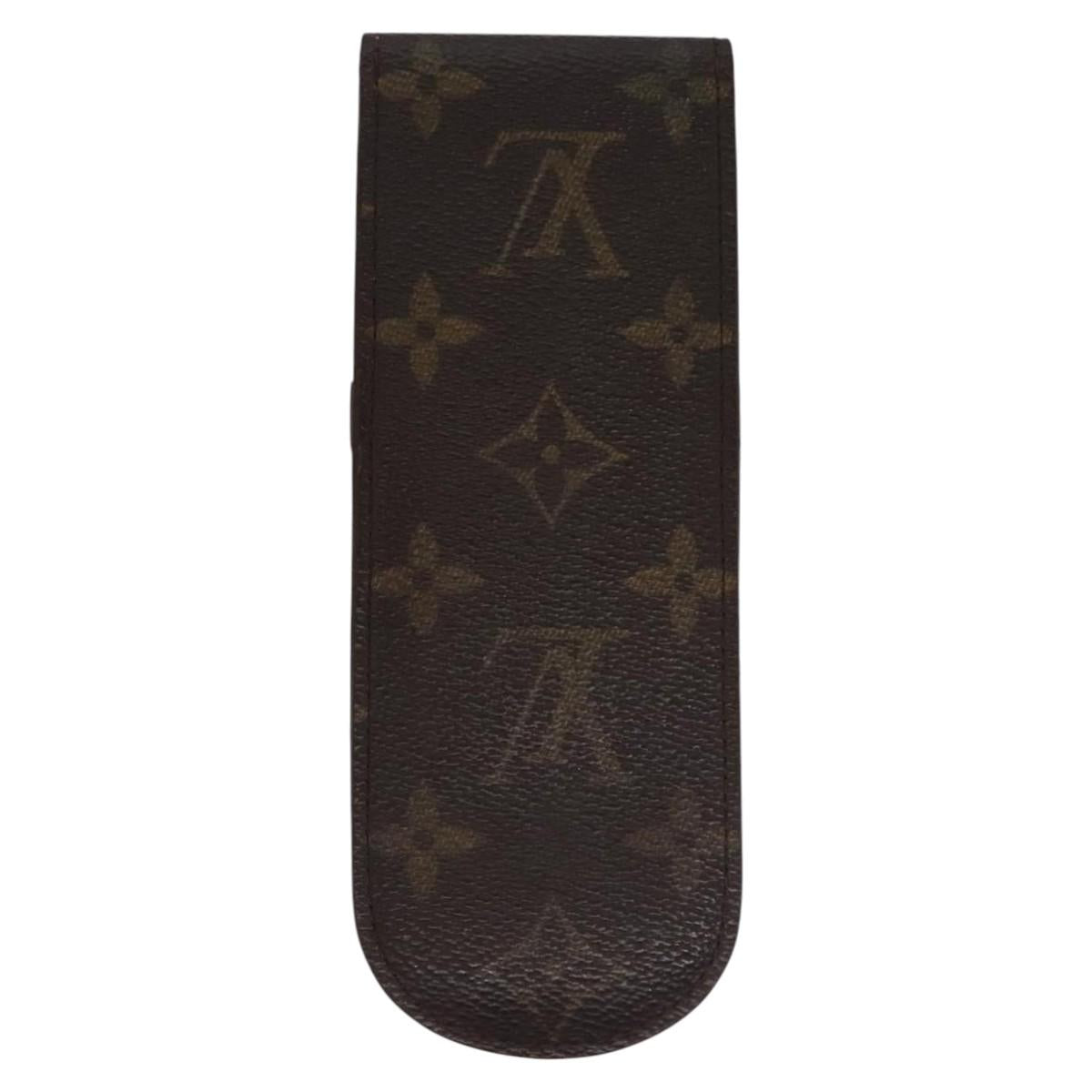 LOUIS VUITTON Monogram Etui Lunette Simple Glasses Case LV Auth 114639