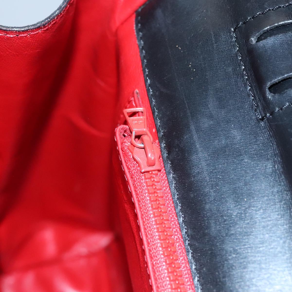 CELINE Hand Bag Leather Black Auth 114646