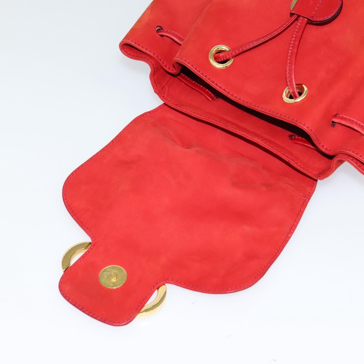Salvatore Ferragamo Backpack Suede Red Auth 114655