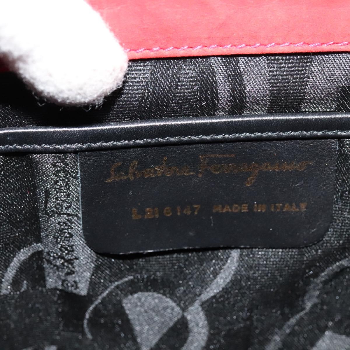 Salvatore Ferragamo Backpack Suede Red Auth 114655