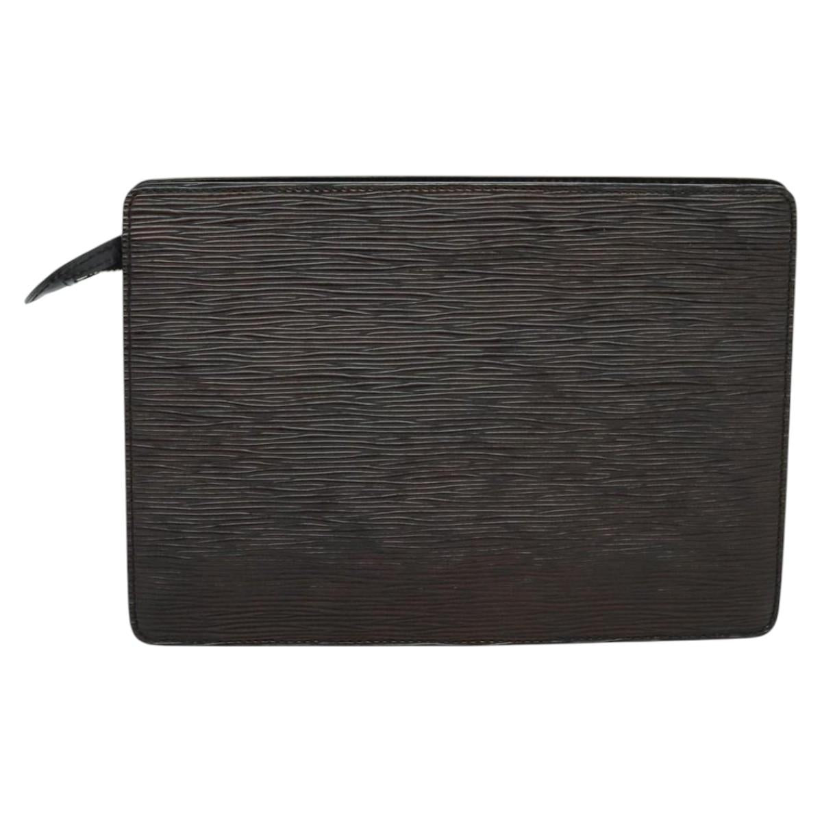 LOUIS VUITTON Epi Pochette Homme Clutch Bag Black Noir M52522 LV Auth 114672