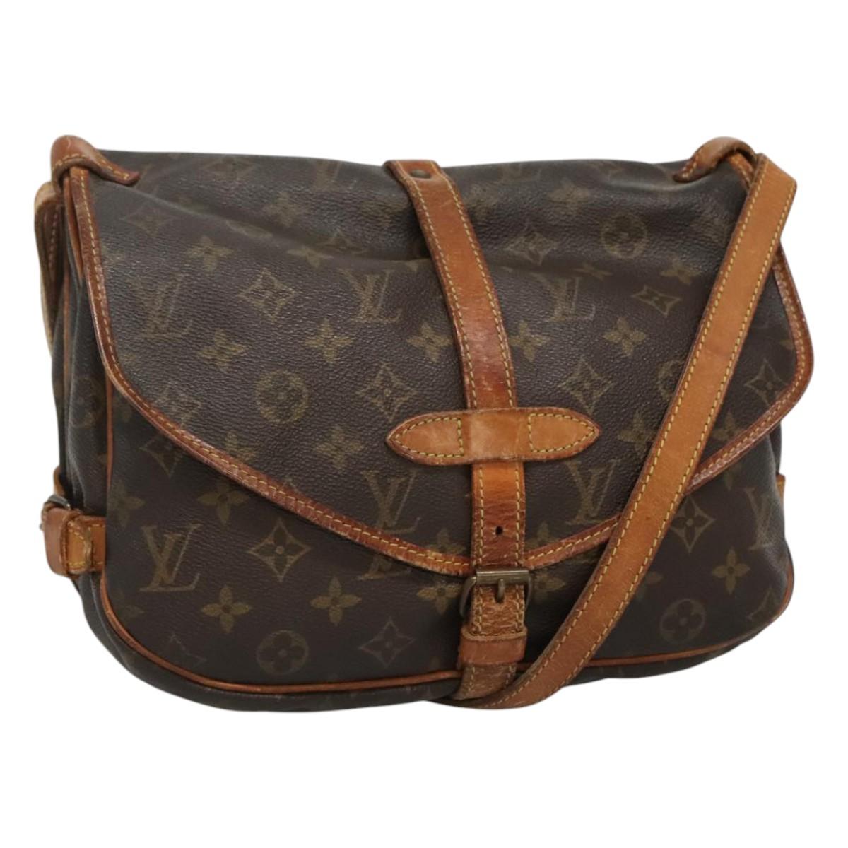 LOUIS VUITTON Monogram Saumur 30 Shoulder Bag M42256 LV Auth 114683