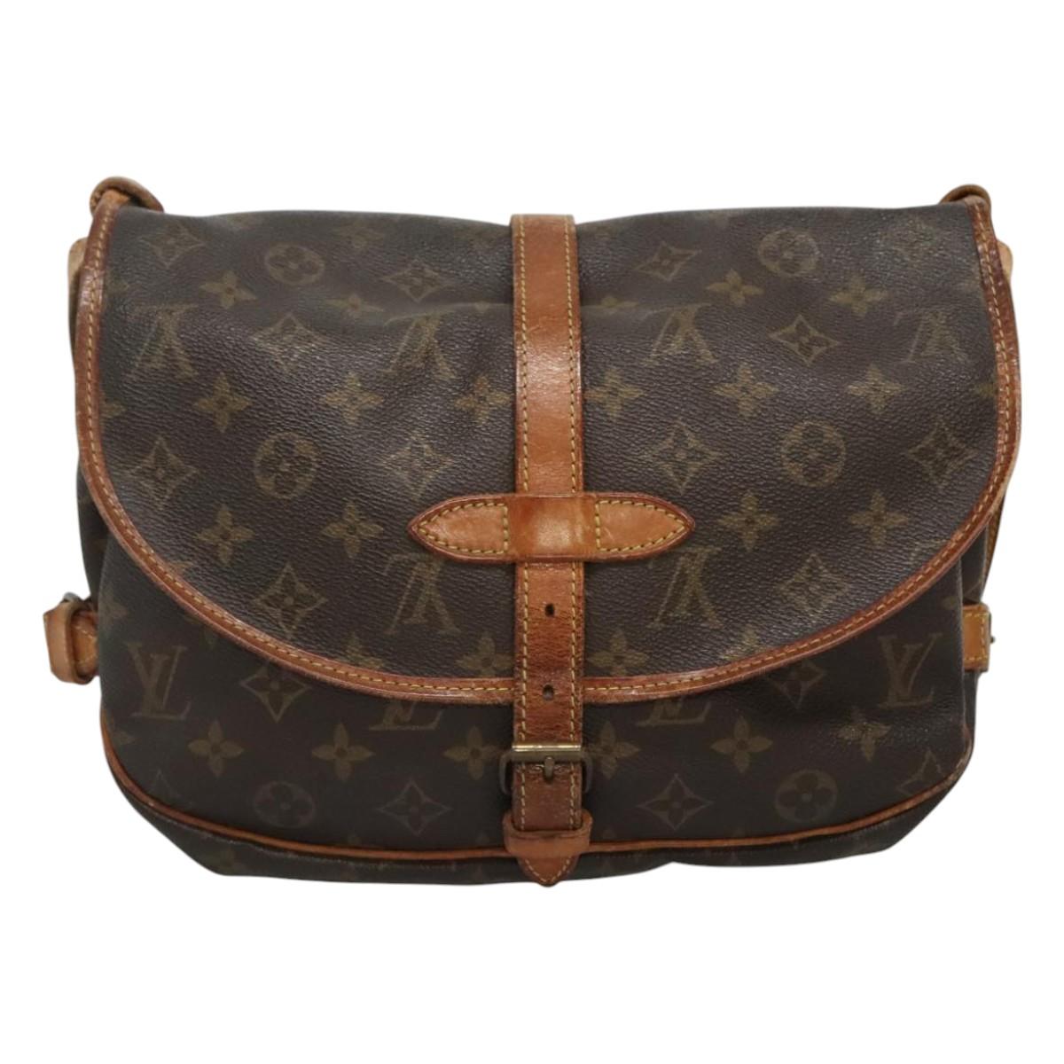 LOUIS VUITTON Monogram Saumur 30 Shoulder Bag M42256 LV Auth 114683